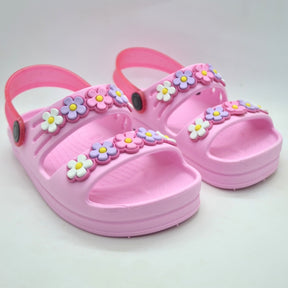 Papete Infantil Menina Calçado 2 em 1 com Flores e Correia - Leve, Macia, e Confortável