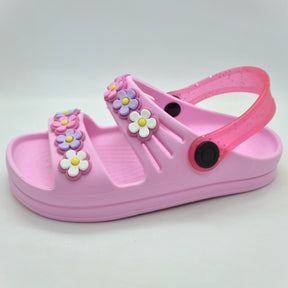 Papete Infantil Menina Calçado 2 em 1 com Flores e Correia - Leve, Macia, e Confortável