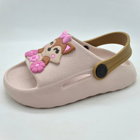 Chinelo Nuvem Menina Calçado Infantil 2 em 1 com Personagens Animados e Correia - Leve, Confortável