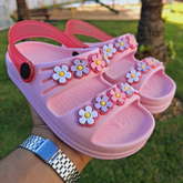 Papete Infantil Menina Calçado 2 em 1 com Flores e Correia - Leve, Macia, e Confortável